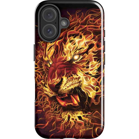 Fire Tiger by Tom Wood iPhone 16 Plus Impact Case